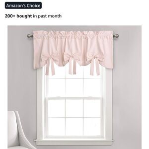 Elegant Pink Window Valance with Bows